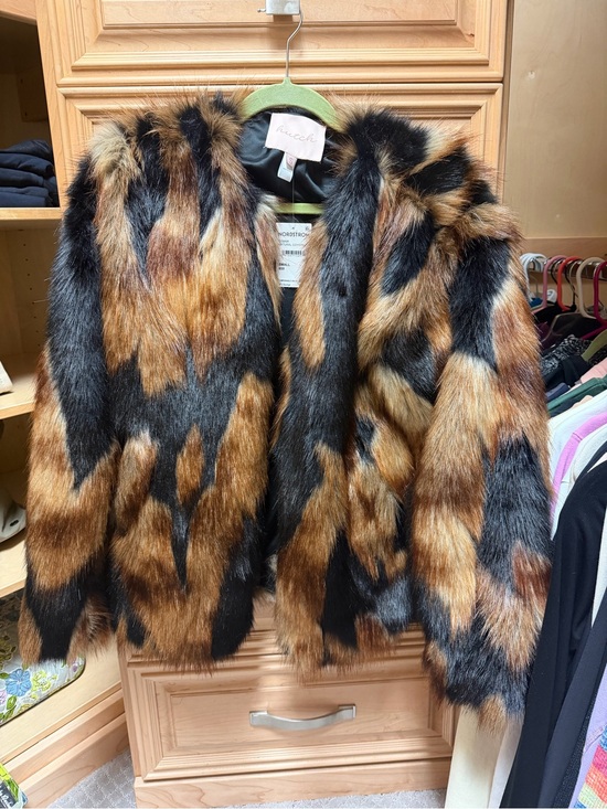 Hutch Jackets & Blazers - Hutch Faux Fur Coat - Black and Brown
